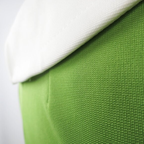 Adorable Lime Green Mod '60s Style Dress with Petal Collar by Fervour Size M - Picture 9 of 14